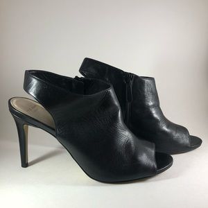 Cole Haan black peep toe bootie heel